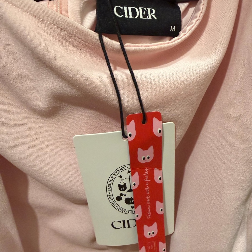 Cider Light Pink Mini Dress with Bow Straps - Picture 4 of 4